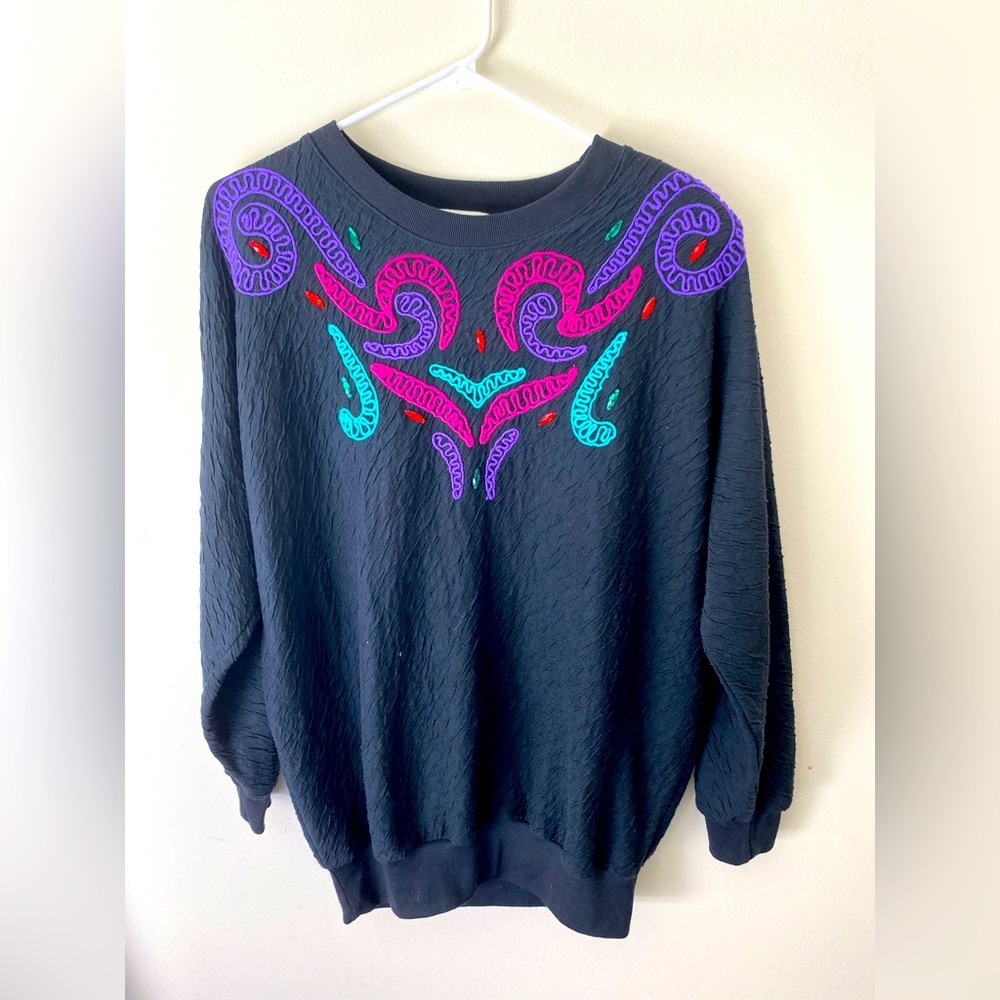 Vintage Retro 80s vibe Black Sweatshirt/Sweater